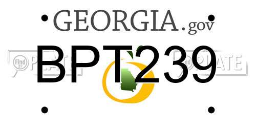 BPT239 Georgia License Plate