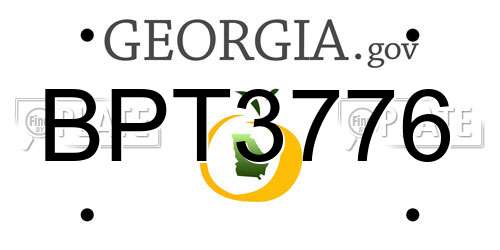 BPT3776 Georgia License Plate
