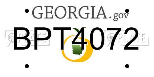 BPT4072 Georgia License Plate
