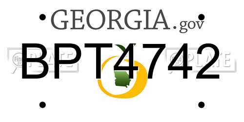 BPT4742 Georgia License Plate