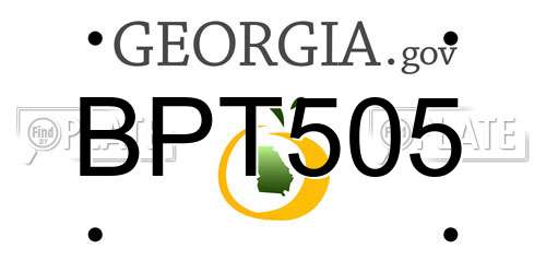 BPT505 Georgia License Plate