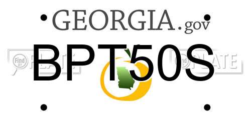 BPT50S Georgia License Plate