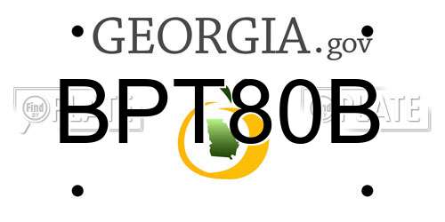 BPT80B Georgia License Plate