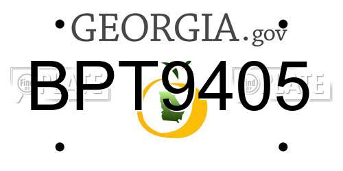 BPT9405 Georgia License Plate