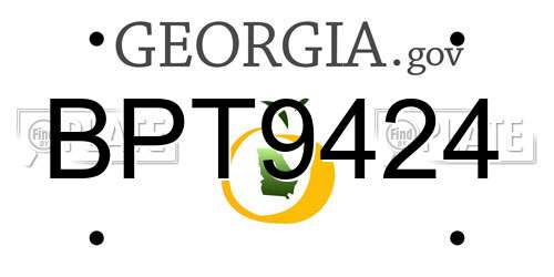 BPT9424 Georgia License Plate