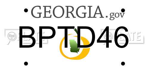 BPTD46 Georgia License Plate