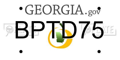 BPTD75 Georgia License Plate