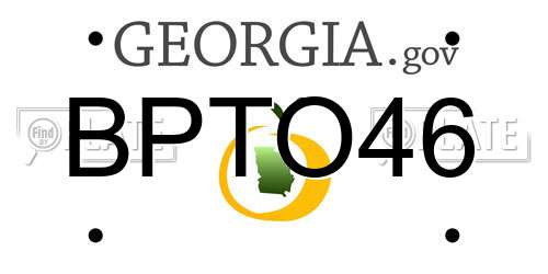 BPTO46 Georgia License Plate