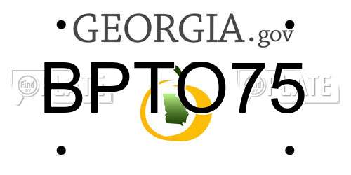 BPTO75 Georgia License Plate