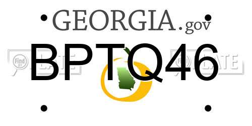 BPTQ46 Georgia License Plate