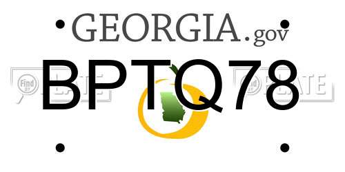 BPTQ78 Georgia License Plate