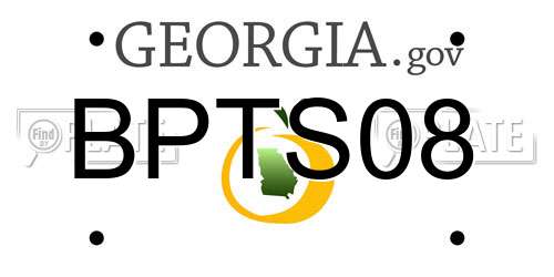 BPTS08 Georgia License Plate