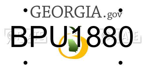 BPU1880 Georgia License Plate