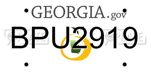 BPU2919 Georgia License Plate