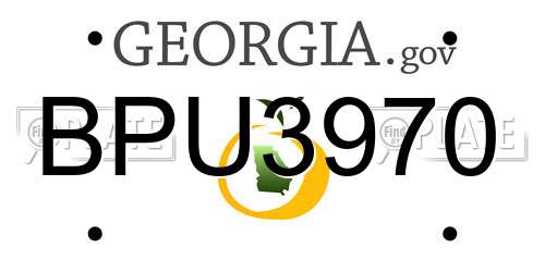 BPU3970 Georgia License Plate