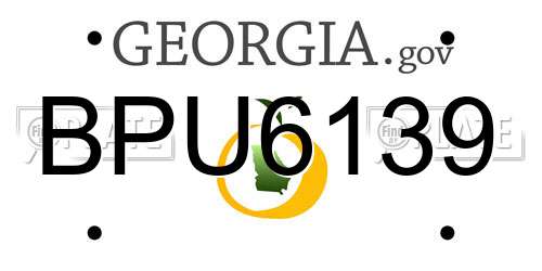 BPU6139 Georgia License Plate