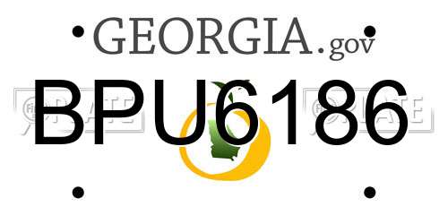BPU6186 Georgia License Plate