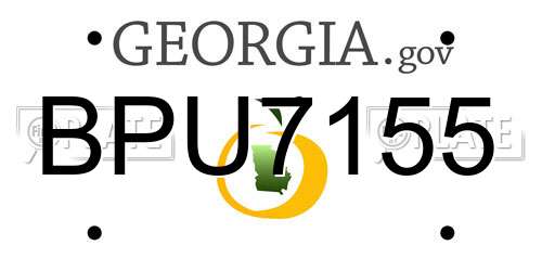 BPU7155 Georgia License Plate