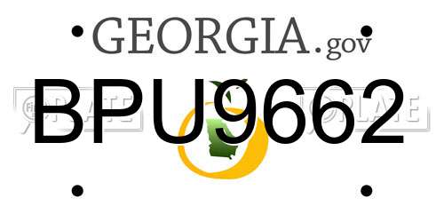 BPU9662 Georgia License Plate