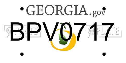 BPV0717 Georgia License Plate