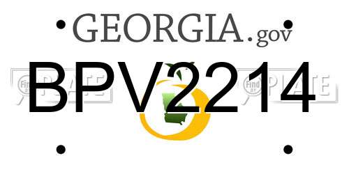 BPV2214 Georgia License Plate