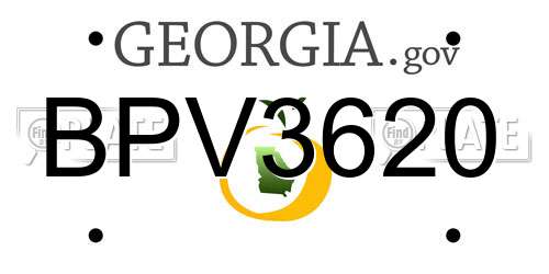 BPV3620 Georgia License Plate