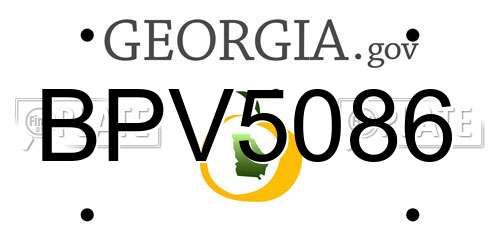 BPV5086 Georgia License Plate