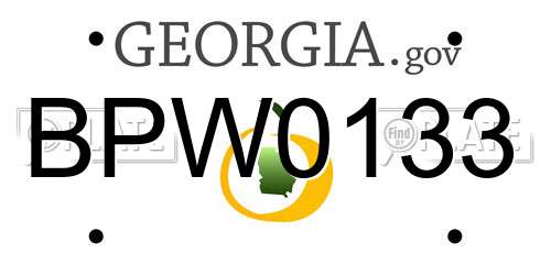 BPW0133 Georgia License Plate