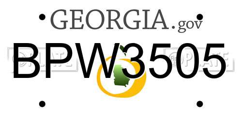 BPW3505 Georgia License Plate