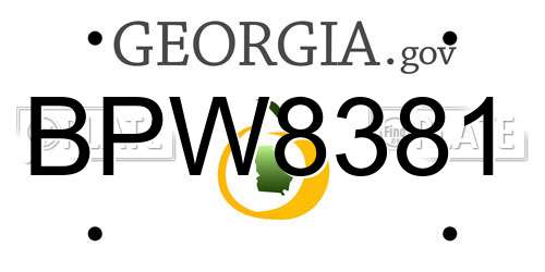 BPW8381 Georgia License Plate