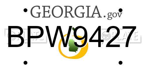 BPW9427 Georgia License Plate