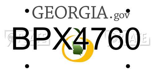 BPX4760 Georgia License Plate