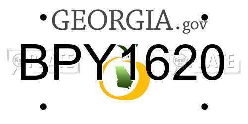 BPY1620 Georgia License Plate