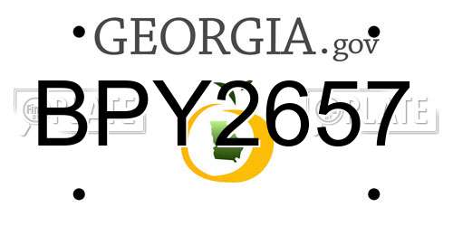 BPY2657 Georgia License Plate