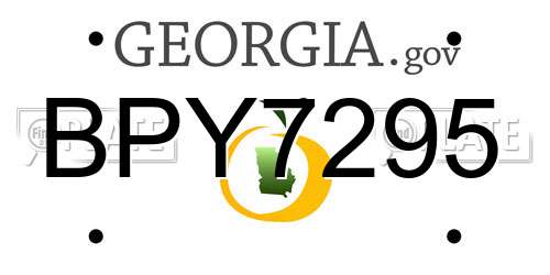 BPY7295 Georgia License Plate