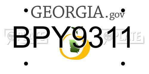 BPY9311 Georgia License Plate