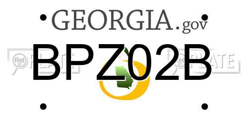 BPZ02B Georgia License Plate