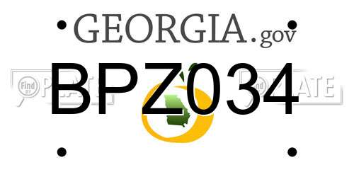 BPZ034 Georgia License Plate