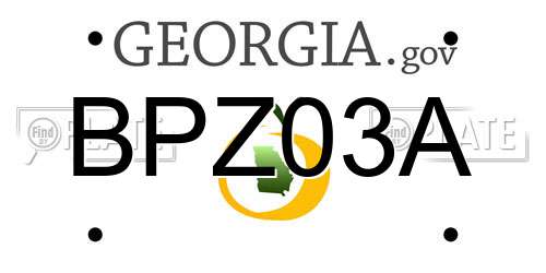 BPZ03A Georgia License Plate