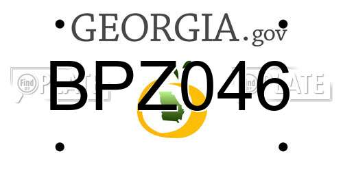 BPZ046 Georgia License Plate