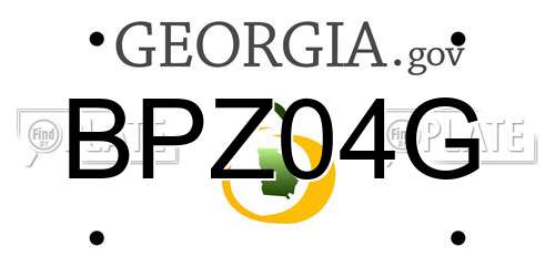 BPZ04G Georgia License Plate