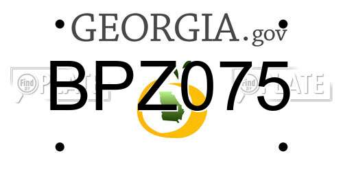 BPZ075 Georgia License Plate
