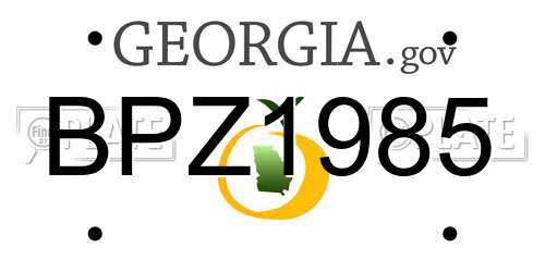 BPZ1985 Georgia License Plate