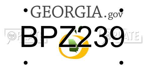 BPZ239 Georgia License Plate