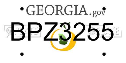 BPZ3255 Georgia License Plate