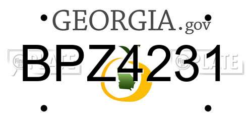 BPZ4231 Georgia License Plate
