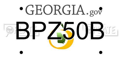 BPZ50B Georgia License Plate