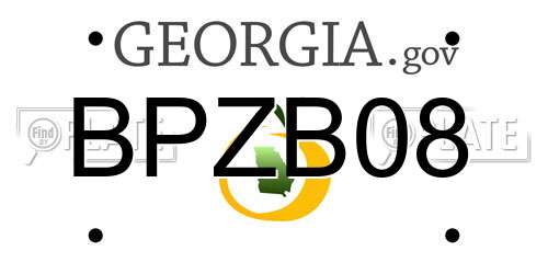 BPZB08 Georgia License Plate
