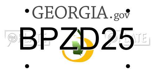 BPZD25 Georgia License Plate