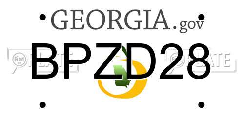 BPZD28 Georgia License Plate